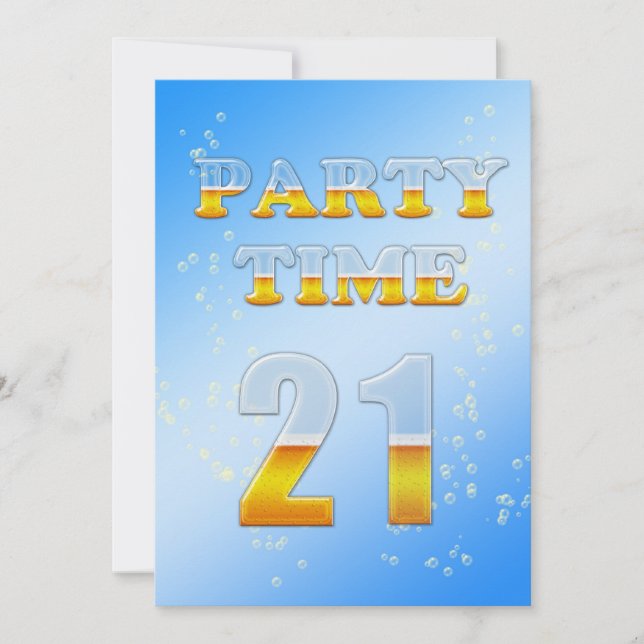 21e anniversaire invitation à la fête avec bière (Devant)