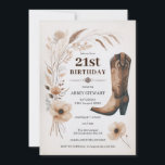 21e anniversaire Invitation Cowgirl<br><div class="desc">Fêtez votre grande journée à l'occidentale avec notre invitation à 21e anniversaire! Saddle-up pour un repas d'anniversaire rustique et charmant avec nos cowgirl et cowboy bottes invitations thématiques qui capturent parfaitement l'essence d'une fête de l'ouest du pays. Que vous soyez un fan de danse en ligne ou tout simplement un...</div>