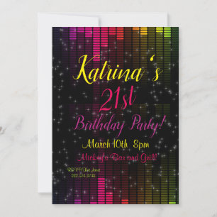 21e anniversaire, Invitation d'anniversaire coloré