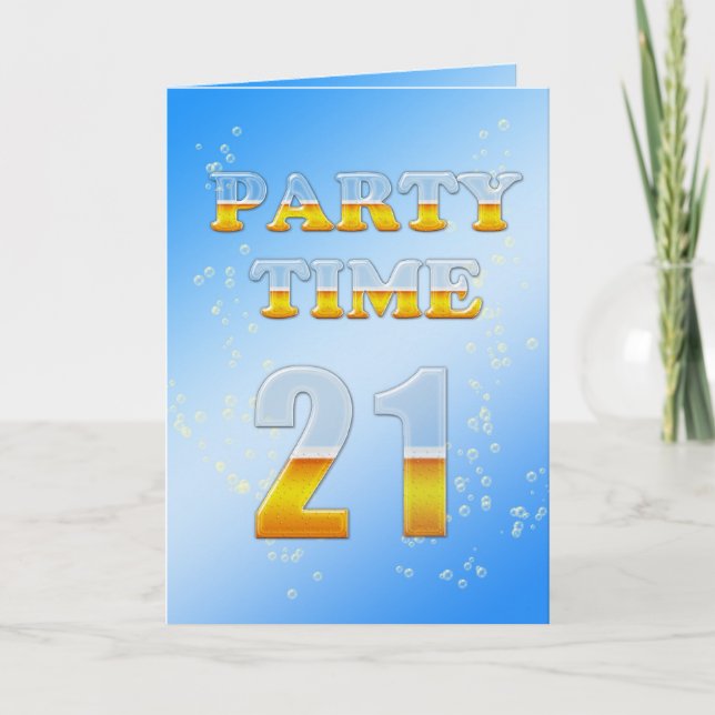 21e anniversaire invitation fête avec beaucoup de  (Devant)