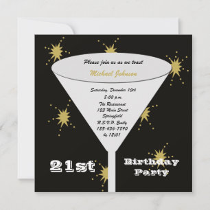21e Anniversaire Invitation Gold 21e Toast