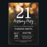 21e anniversaire Invitation Parties scintillant d'<br><div class="desc">21e anniversaire Invitation avec Gold String Lights avec Gold Parties scintillant Arrière - plan. Anniversaire de l'or. Anniversaire adulte. Hommes ou Femmes Anniversaire Invitation. 13ème 15ème 16ème 18ème 20ème 21ème 30ème 40ème 50ème 60ème 70ème 80ème 90ème 100ème, Tout âge. Pour plus de personnalisation, cliquez sur le bouton "Customiser" et utilisez...</div>