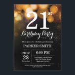21e anniversaire Invitation Parties scintillant d'<br><div class="desc">21e anniversaire Invitation avec Gold String Lights avec Gold Parties scintillant Arrière - plan. Anniversaire de l'or. Anniversaire adulte. Hommes ou Femmes Anniversaire Invitation. 13ème 15ème 16ème 18ème 20ème 21ème 30ème 40ème 50ème 60ème 70ème 80ème 90ème 100ème, Tout âge. Pour plus de personnalisation, cliquez sur le bouton "Customiser" et utilisez...</div>