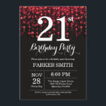 21e anniversaire Invitation Parties scintillant ro<br><div class="desc">Invitation 21e anniversaire avec Red String Lights avec Red Parties scintillant Arrière - plan. Anniversaire rouge. Anniversaire adulte. Hommes ou Femmes Anniversaire Invitation. 13ème 15ème 16ème 18ème 20ème 21ème 30ème 40ème 50ème 60ème 70ème 80ème 90ème 100ème, Tout âge. Pour plus de personnalisation, cliquez sur le bouton "Customiser" et utilisez notre...</div>