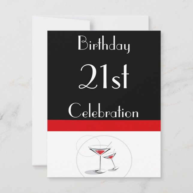 21e anniversaire Invitation personnalisée (Devant)