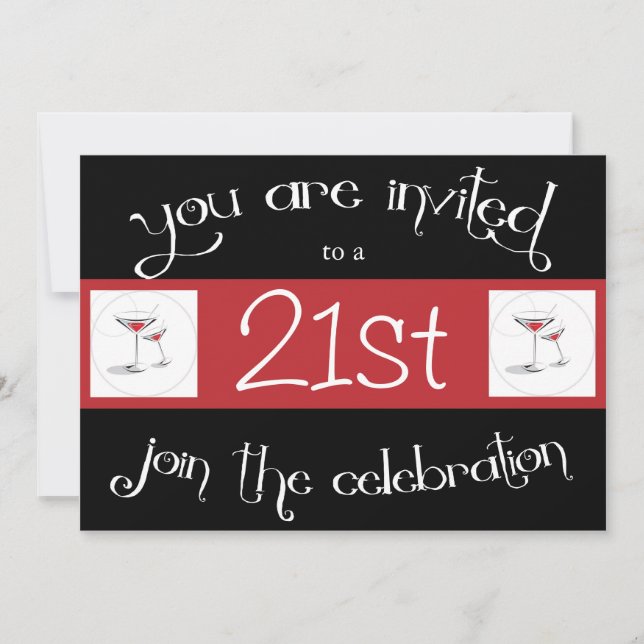 21e anniversaire Invitation personnalisée (Devant)