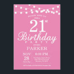 21e anniversaire Invitation rose<br><div class="desc">21ème anniversaire Invitation avec lumières à cordes. Arrière - plan rose. Femme Lady Élégante anniversaire Invitation. 13ème 15ème 16ème 18ème 20ème 21ème 30ème 40ème 50ème 60ème 70ème 80ème 90ème 100ème, Tout âge. Pour plus de personnalisation, cliquez sur le bouton "Customiser" et utilisez notre outil de conception pour modifier ce modèle....</div>