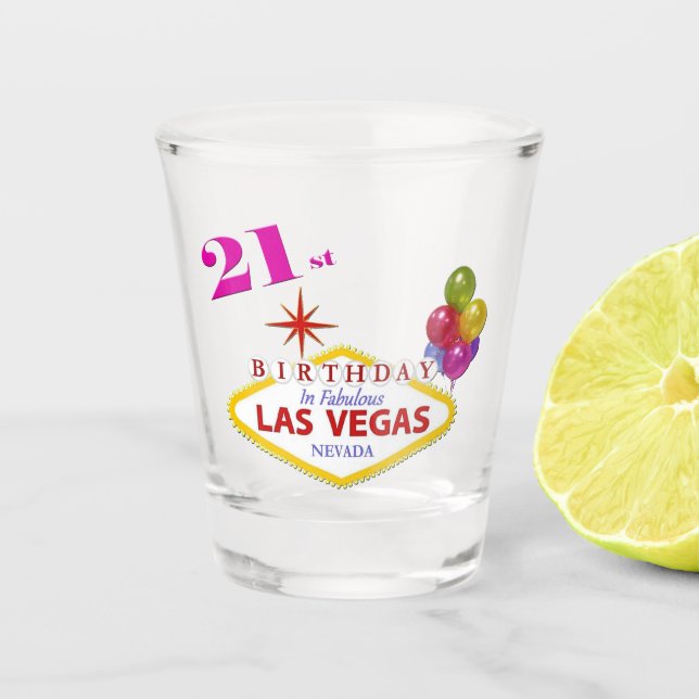 21e anniversaire Las Vegas verre de tir (Devant)