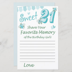 21e anniversaire Mémoire préférée de la fille anni