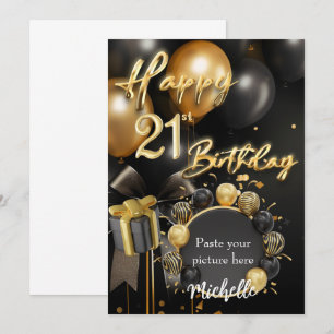 21e anniversaire Modèle de la carte d'invitation