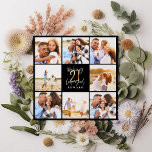 21e anniversaire moderne noir et or photo collage<br><div class="desc">21e anniversaire moderne noir et or photo collage invitation. Conception de texte de script moderne. Partie d'une collection.</div>