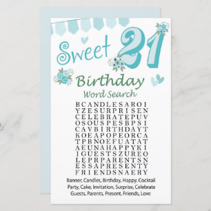 21e Anniversaire Mot de recherche Jeu