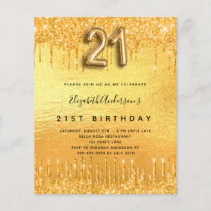 21e anniversaire parties scintillant d'or
