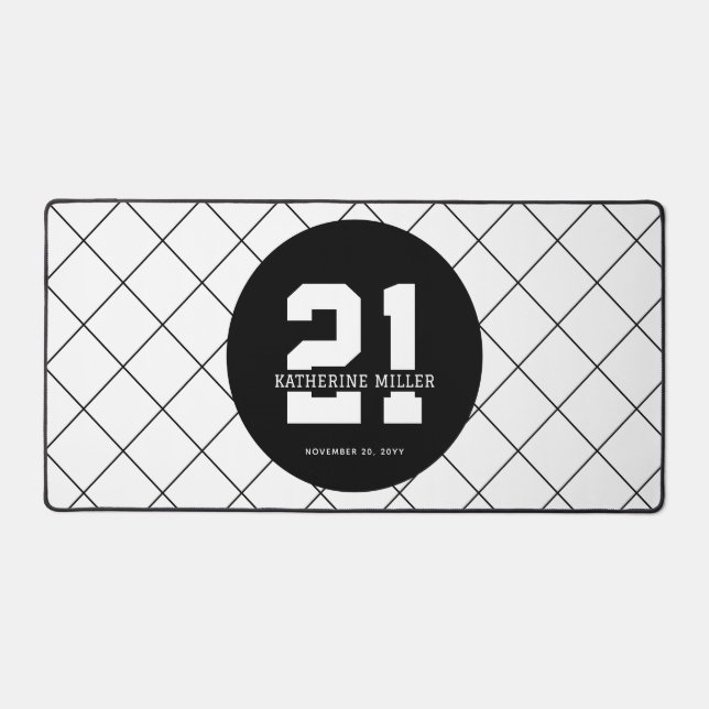 21e anniversaire personnalisé Moderne et élégant (Recto)