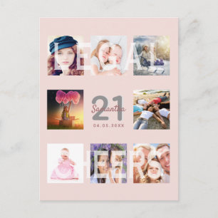 21e anniversaire rose or blush invitation photo