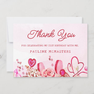 21e anniversaire Rose rose Tourbillonnant Merci de