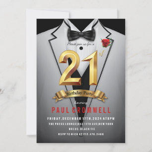 21e anniversaire Tuxedo Invitation