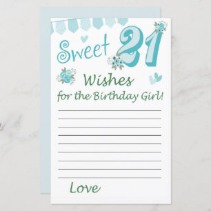 21e anniversaire Voeux pour la fille d'anniversair