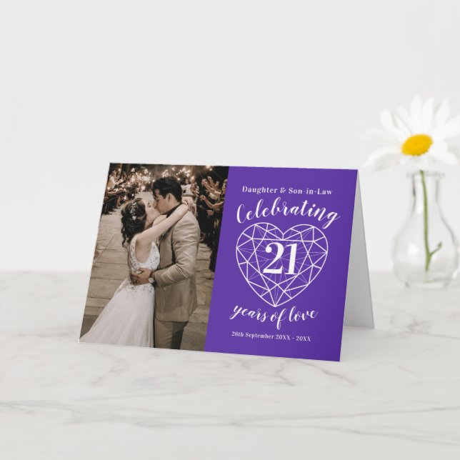 21e Carte cardiaque Iolite Mariage Anniversaire (Petite plante)