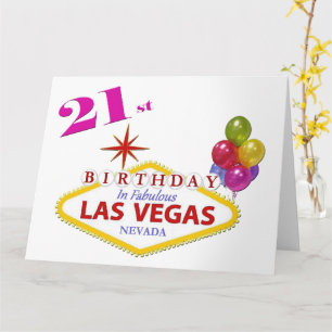21e Carte d'anniversaire de Las Vegas
