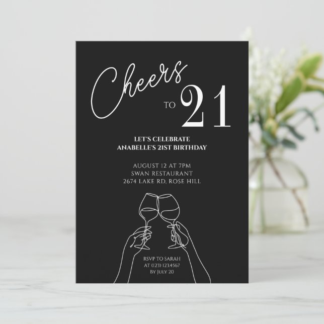 21e fête de joie élégante invitation d'anniversair (Debout devant)