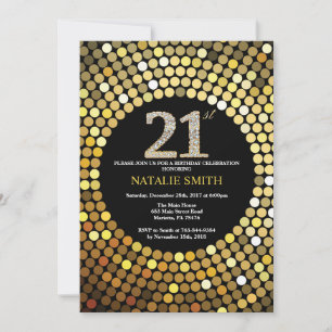 21e Invitation anniversaire Parties scintillant no