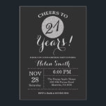 21e Invitation anniversaire Parties scintillant no<br><div class="desc">21e Invitation Anniversaire Carte Parties scintillant noire et argent. Pour plus de personnalisation,  cliquez sur le bouton "Customiser" et utilisez notre outil de conception pour modifier ce modèle.</div>