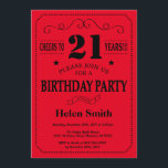 21e Invitation d'anniversaire Noir et Rouge<br><div class="desc">21e Invitation Anniversaire Typographie Noire et Rouge. Arrière - plan noir et rouge. Anniversaire adulte. Hommes ou femmes, anniversaire. Enfants Garçon ou fille Ado Anniversaire adolescente Invitation . 13e 15e 16e 18e 20e 21e 30e 40e 50e 60e 70e 80e 90e 100e. N'Importe Quel Âge. Pour plus de personnalisation, cliquez sur...</div>