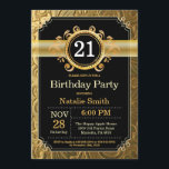 21e Invitation d'anniversaire Parties scintillant<br><div class="desc">21e Invitation d'anniversaire avec Arrière - plan de Parties scintillant Black and Gold. Anniversaire adulte. Hommes ou femmes, anniversaire. Enfants Garçon ou fille Ado Anniversaire adolescente Invitation . 13e 15e 16e 18e 20e 21e 30e 40e 50e 60e 70e 80e 90e 100e. N'Importe Quel Âge. Pour plus de personnalisation, cliquez sur...</div>