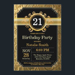 21e Invitation d'anniversaire Parties scintillant<br><div class="desc">21e Invitation d'anniversaire avec Arrière - plan de Parties scintillant Black and Gold. Anniversaire adulte. Hommes ou femmes, anniversaire. Enfants Garçon ou fille Ado Anniversaire adolescente Invitation . 13e 15e 16e 18e 20e 21e 30e 40e 50e 60e 70e 80e 90e 100e. N'Importe Quel Âge. Pour plus de personnalisation, cliquez sur...</div>