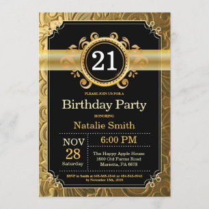 21e Invitation d'anniversaire Parties scintillant