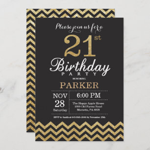 21e Invitation d'anniversaire Parties scintillant 