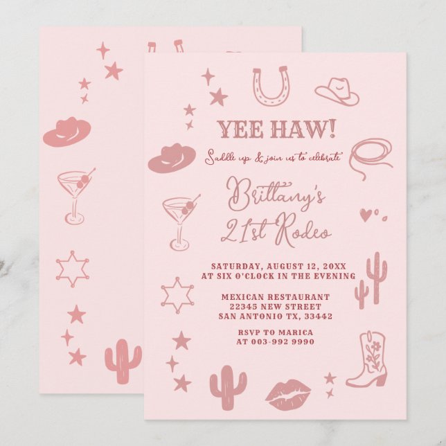 21e Invitation de la fête d'anniversaire du Ranch  (Devant / Derrière)