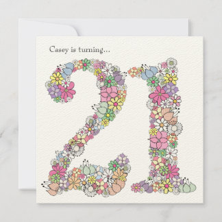 21e Invitation personnalisée pour les 21 filles