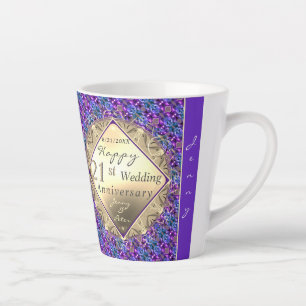 21ème anniversaire de laiton avec Iolite Latte Mug