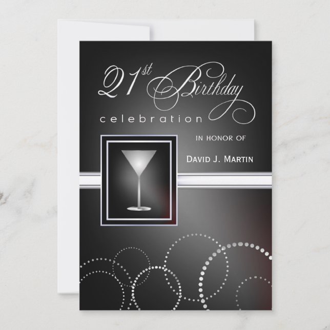 21ème anniversaire - invitations formelles de (Devant)