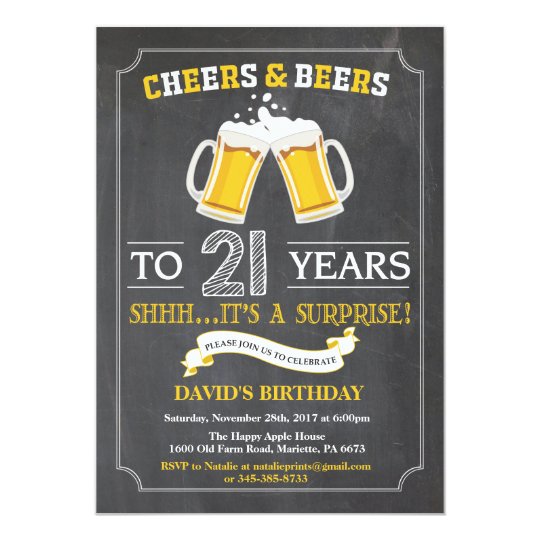 21ème carte d'invitation d'anniversaire