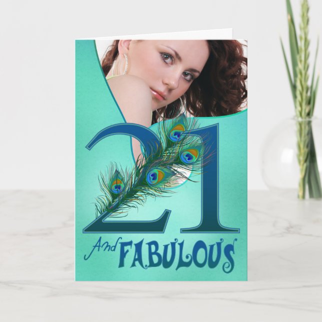 21ème Cartes de modèle d'anniversaire (Devant)