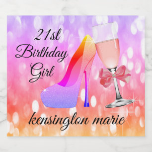 21ème étiquette de Champagne d'anniversaire