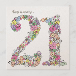 21ème invitation de coutume de fête d'anniversaire