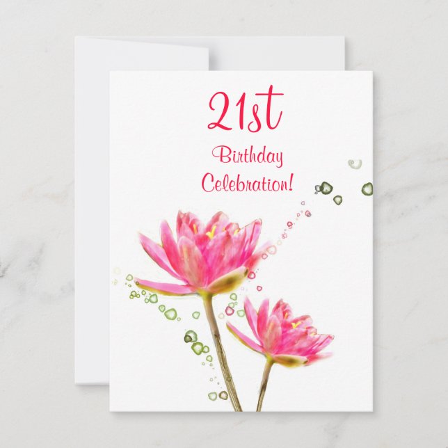 21ème invitation de fête d'anniversaire de (Devant)