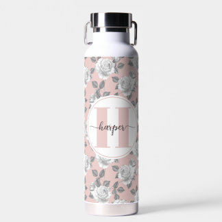  22 oz. Jardin rose Monogramme Bouteille d'eau ros