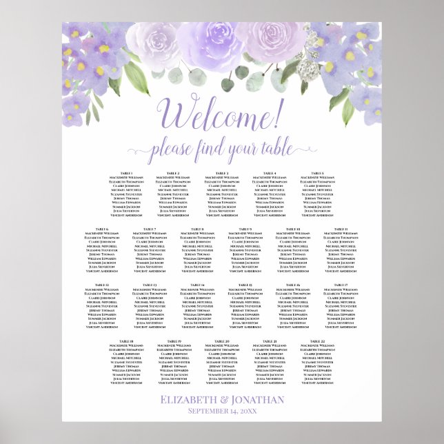 22 Tableau Lavande Mariage floral (Devant)