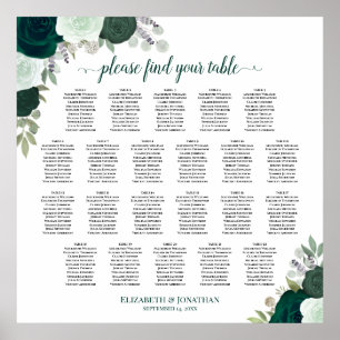 22 Tableau Mariage floral Emerald Boho