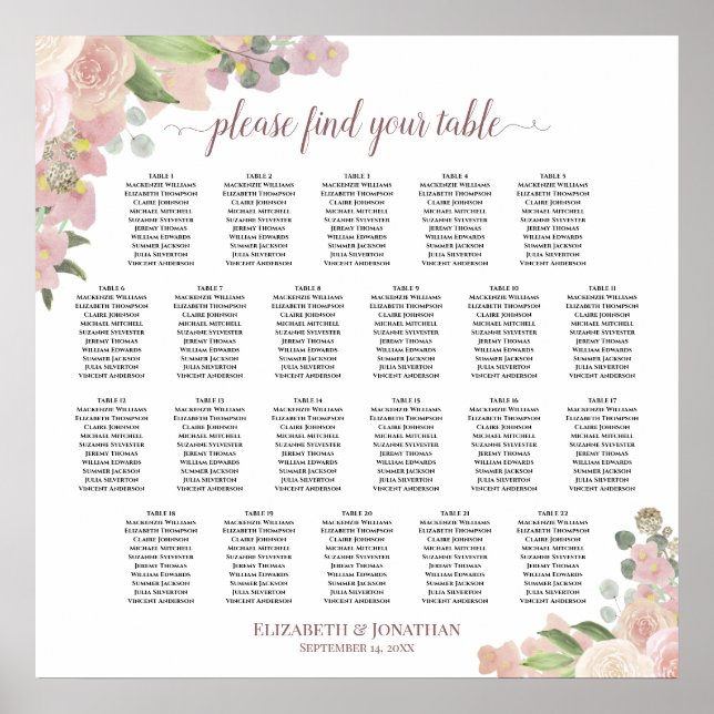 22 Tableau Tableau Rustique rose Mariage floral (Devant)