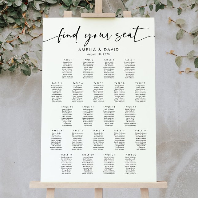 22 Tableaux Trouvez Votre Siège Tableau De Sièges (Créateur téléchargé)