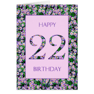 22e anniversaire de marguerites violettes