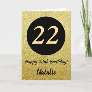 22e Joyeuse carte de Parties scintillant Black and