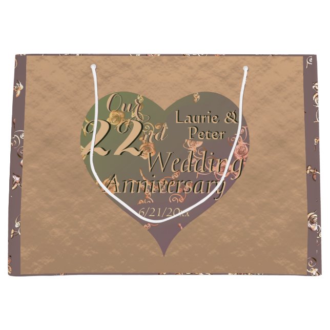 22e Sac cadeau anniversaire en cuivre (Devant)