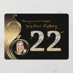 22ème, invitation d'anniversaire, diamant de